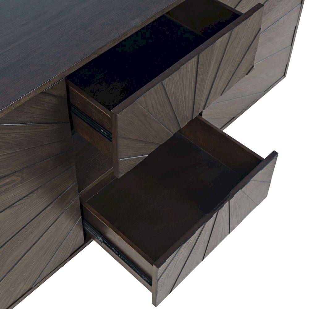Jofran - Reece 60in Mid-Century Modern Starburst TV Stand Console Storage Cabinet in Americano - 2485-60 view 5