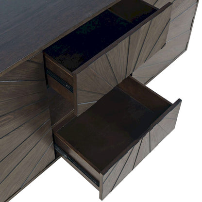 Jofran - Reece 60in Mid-Century Modern Starburst TV Stand Console Storage Cabinet in Americano - 2485-60 view 5