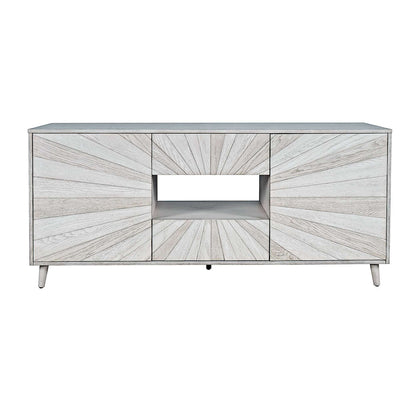 Jofran - Reece 60in Mid-Century Modern Starburst TV Stand Console Storage Cabinet in Light Ash - 2483-60 view 1