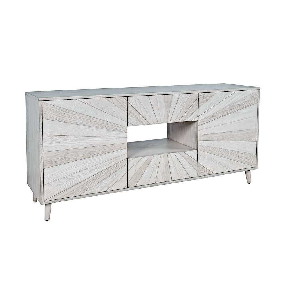Jofran - Reece 60in Mid-Century Modern Starburst TV Stand Console Storage Cabinet in Light Ash - 2483-60 view 2