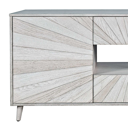 Jofran - Reece 60in Mid-Century Modern Starburst TV Stand Console Storage Cabinet in Light Ash - 2483-60 view 7