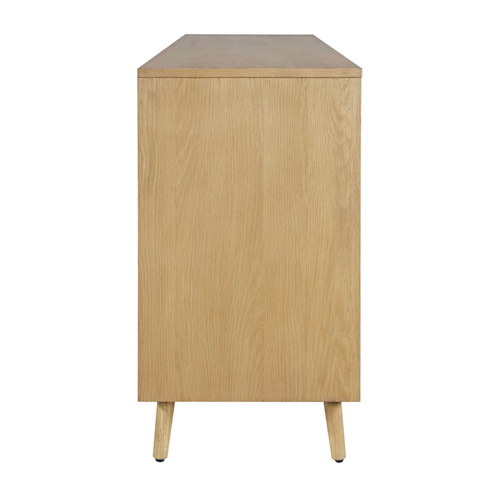 Jofran - Reece 60in Mid-Century Modern Starburst TV Stand Console Storage Cabinet in Light Oak - 2484-60 view 9