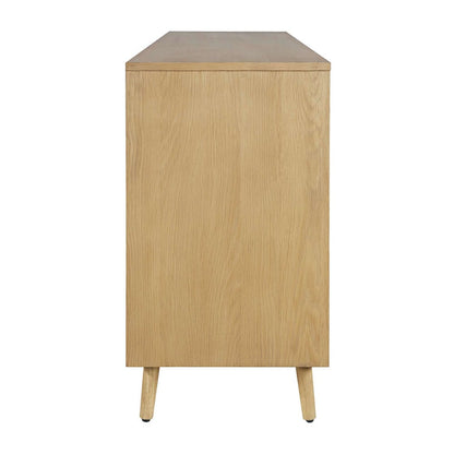 Jofran - Reece 60in Mid-Century Modern Starburst TV Stand Console Storage Cabinet in Light Oak - 2484-60 view 9