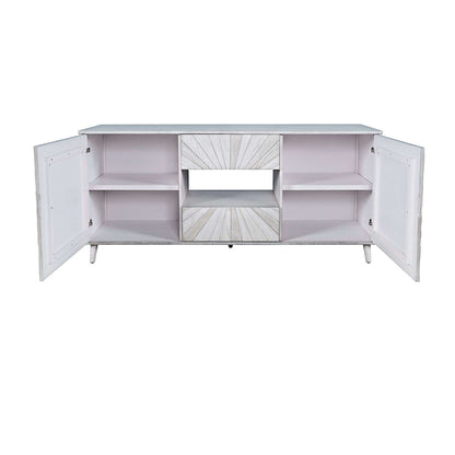 Jofran - Reece 70in Mid-Century Modern Starburst TV Stand Console Storage Cabinet in Light Ash - 2483-70 view 4