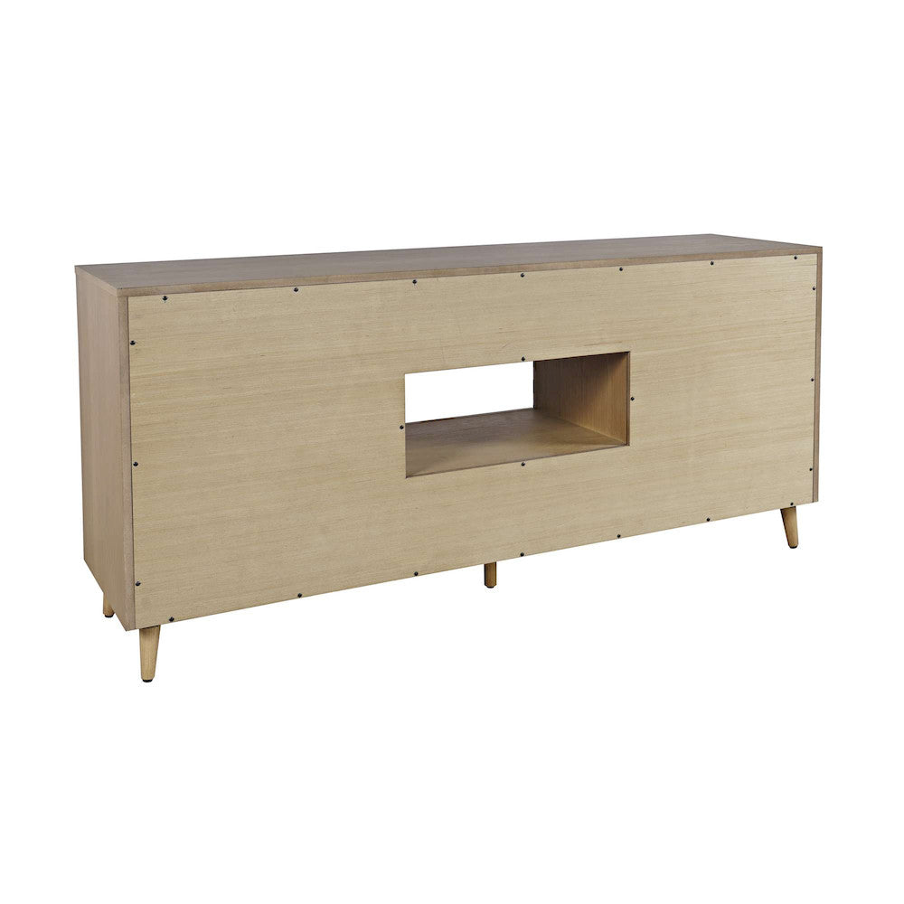 Jofran - Reece 70in Mid-Century Modern Starburst TV Stand Console Storage Cabinet in Light Oak - 2484-70 view 3