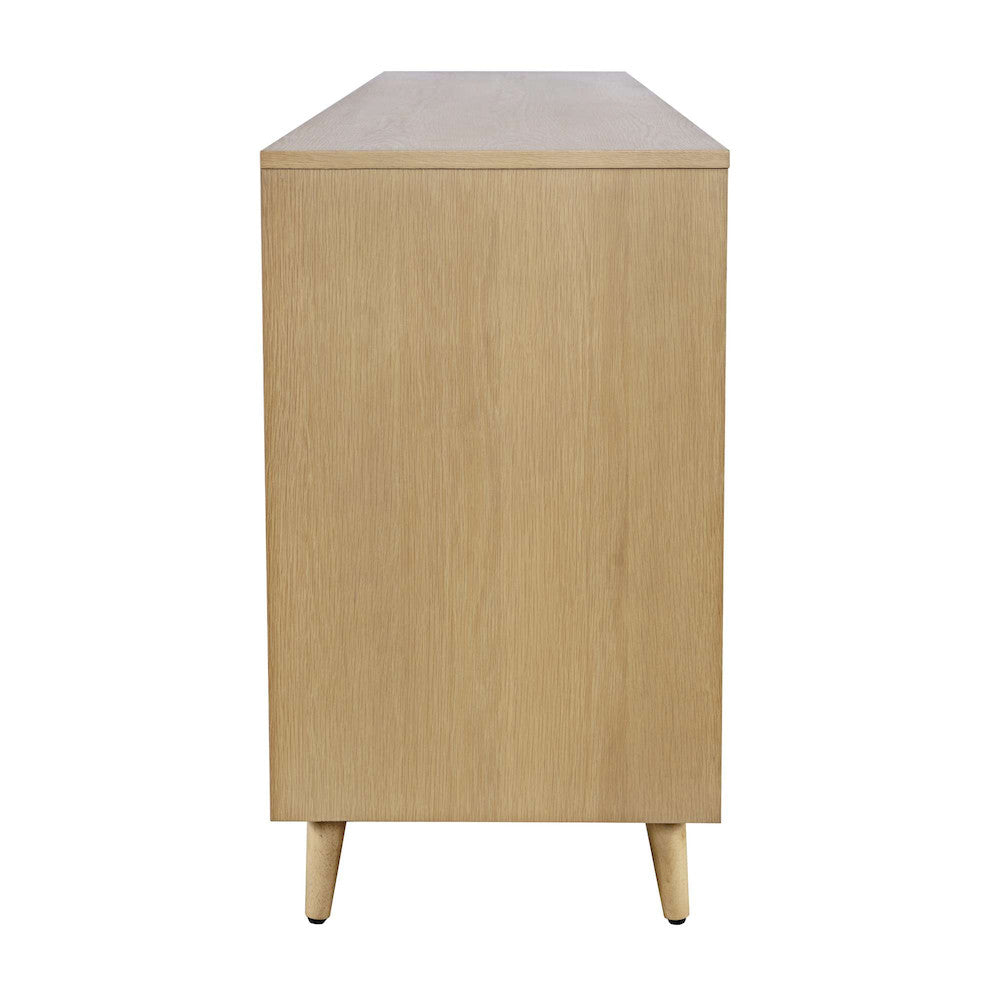 Jofran - Reece 70in Mid-Century Modern Starburst TV Stand Console Storage Cabinet in Light Oak - 2484-70 view 9