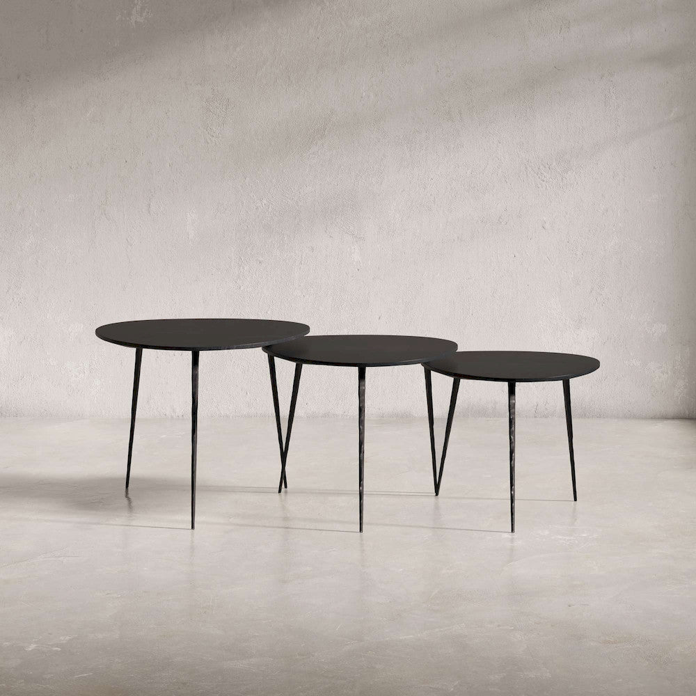 Jofran - Reeves Abstract Contemporary Solid Acacia Wood Nesting End Tables (Set of 3) Black - 1730-221B view 5