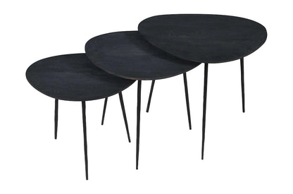Jofran - Reeves Abstract Contemporary Solid Acacia Wood Nesting End Tables (Set of 3) Black - 1730-221B view 8