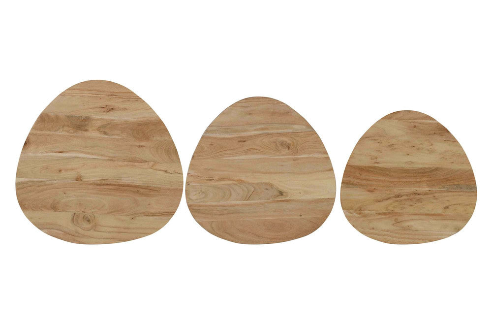 Jofran - Reeves Abstract Contemporary Solid Acacia Wood Nesting End Tables (Set of 3) Natural - 1730-221N view 9
