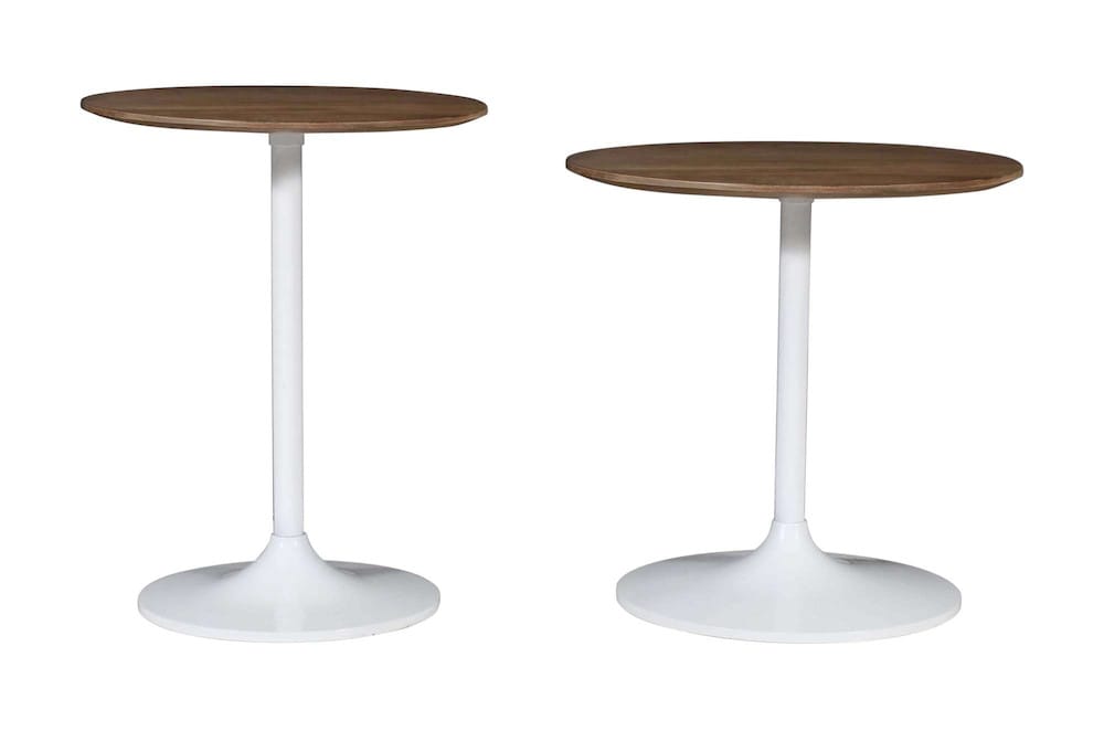 Jofran - Remy Solid Wood and Iron Modern Pedestal Accent Tables (Set of 2) White - 1730-223WT view 1