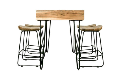 Jofran - Rollins 52in Solid Acacia Dining Set with Four Backless Barstools - 2085-52C-4 view 4