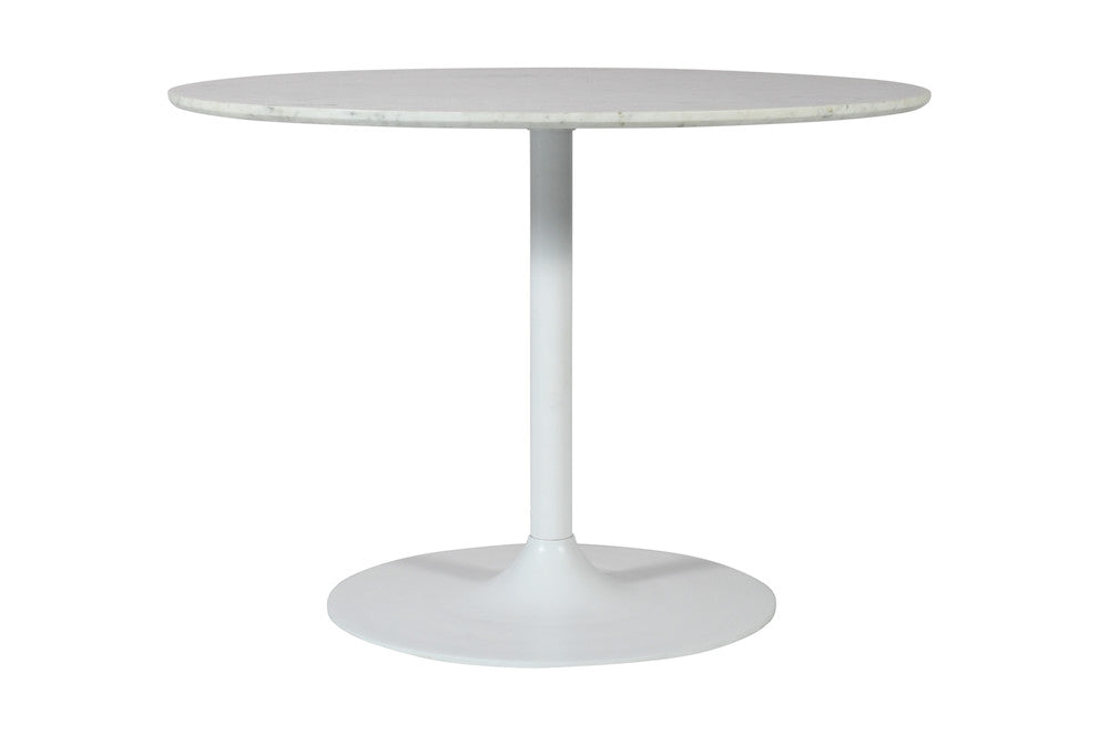Jofran - Rowan 42in Modern Luxury Pedestal Round Marble Dining Table, White - 2271-ROWAN42TBWKT view 1