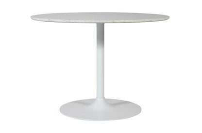 Jofran - Rowan 42in Modern Luxury Pedestal Round Marble Dining Table, White - 2271-ROWAN42TBWKT view 1