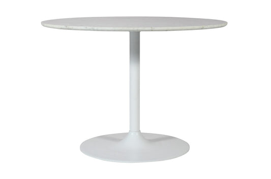 Jofran - Rowan 42in Modern Luxury Pedestal Round Marble Dining Table, White - 2271-ROWAN42TBWKT view 1