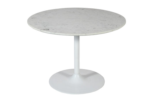 Jofran - Rowan 42in Modern Luxury Pedestal Round Marble Dining Table, White - 2271-ROWAN42TBWKT view 2