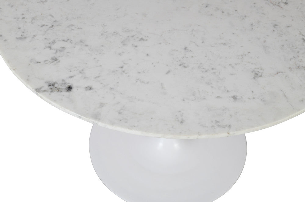 Jofran - Rowan 42in Modern Luxury Pedestal Round Marble Dining Table, White - 2271-ROWAN42TBWKT view 4