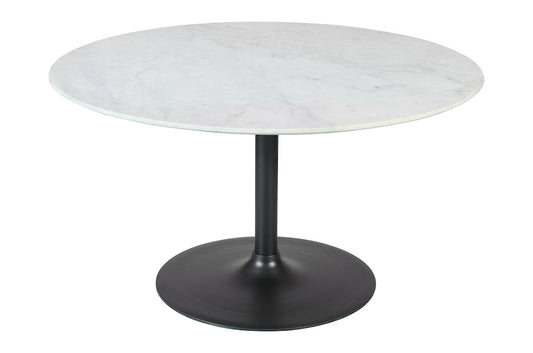 Jofran - Rowan 54in Modern Luxury Pedestal Round Marble Dining Table, Gunmetal - 2271-ROWAN54TBGMKT view 1