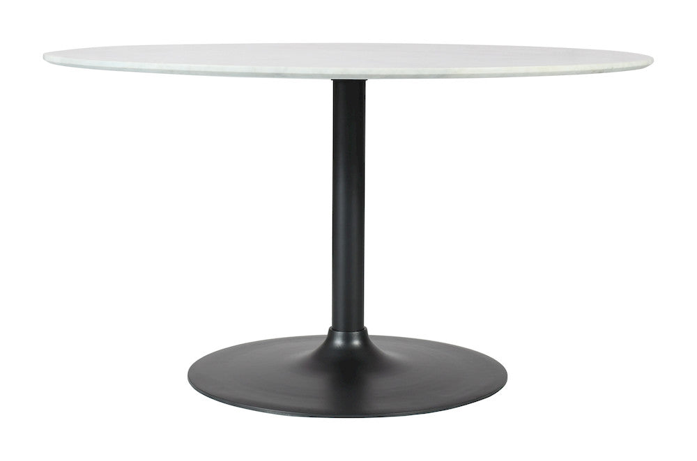 Jofran - Rowan 54in Modern Luxury Pedestal Round Marble Dining Table, Gunmetal - 2271-ROWAN54TBGMKT view 2