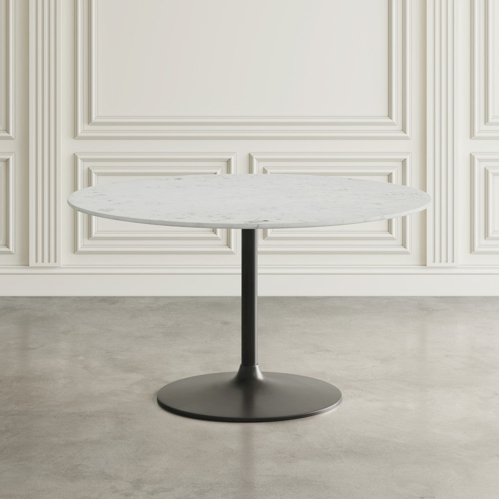 Jofran - Rowan 54in Modern Luxury Pedestal Round Marble Dining Table, Gunmetal - 2271-ROWAN54TBGMKT view 3