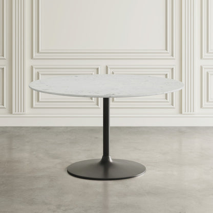 Jofran - Rowan 54in Modern Luxury Pedestal Round Marble Dining Table, Gunmetal - 2271-ROWAN54TBGMKT view 3