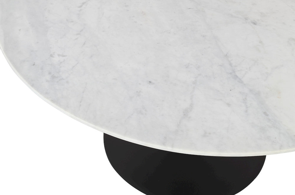 Jofran - Rowan 54in Modern Luxury Pedestal Round Marble Dining Table, Gunmetal - 2271-ROWAN54TBGMKT view 4