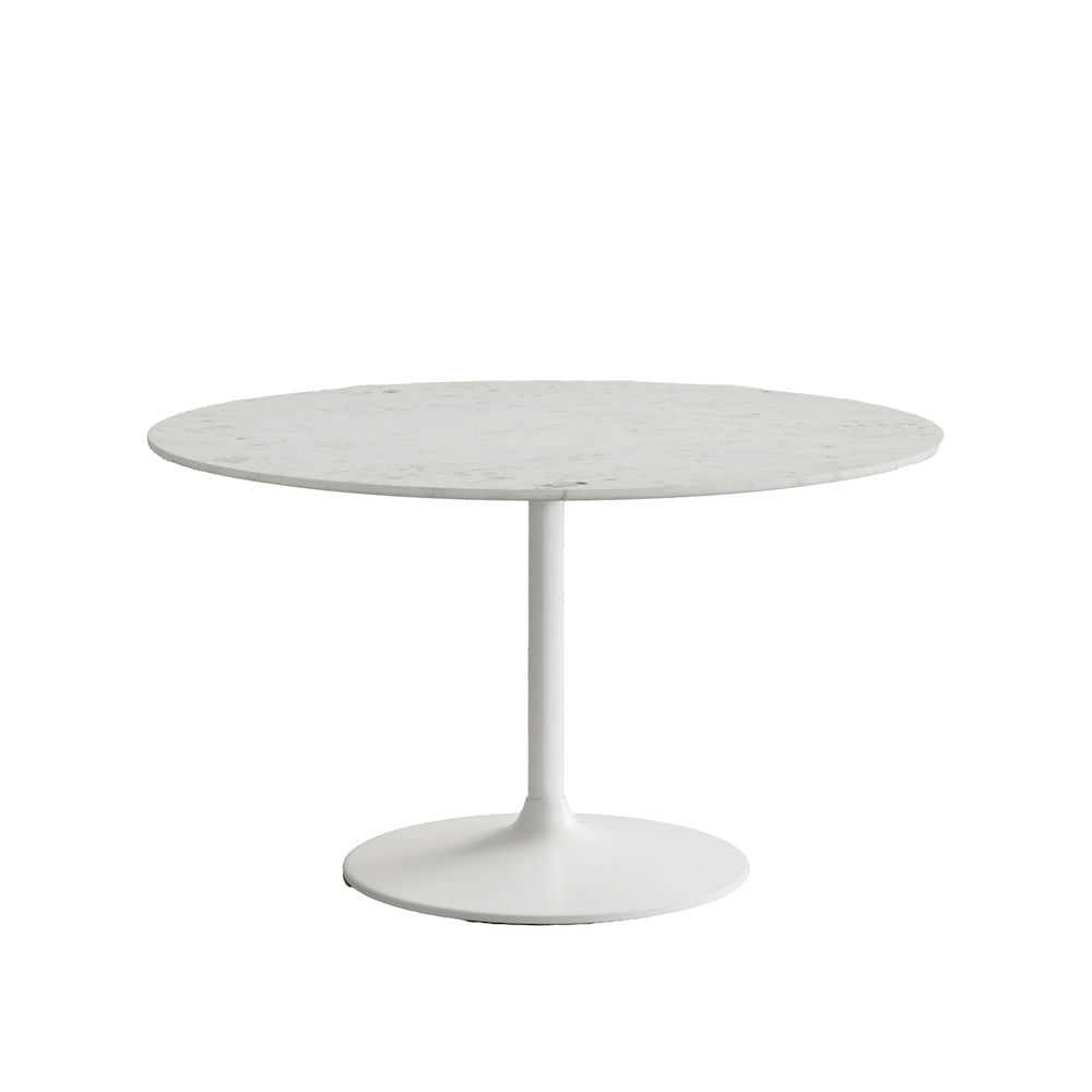 Jofran - Rowan 54in Modern Luxury Pedestal Round Marble Dining Table, White - 2271-ROWAN54TBWKT view 1