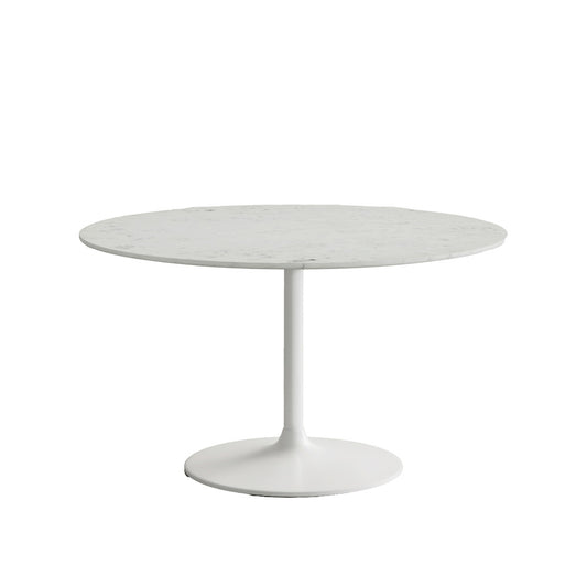 Jofran - Rowan 54in Modern Luxury Pedestal Round Marble Dining Table, White - 2271-ROWAN54TBWKT view 1