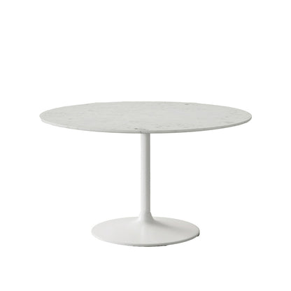 Jofran - Rowan 54in Modern Luxury Pedestal Round Marble Dining Table, White - 2271-ROWAN54TBWKT view 2