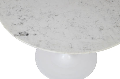 Jofran - Rowan 54in Modern Luxury Pedestal Round Marble Dining Table, White - 2271-ROWAN54TBWKT view 4