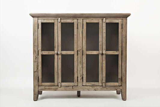 Jofran - Rustic Shores 48in Coastal Distressed Acacia Four-Door Accent Cabinet, Watch Hill Brown-Grey - 1620-48 view 1