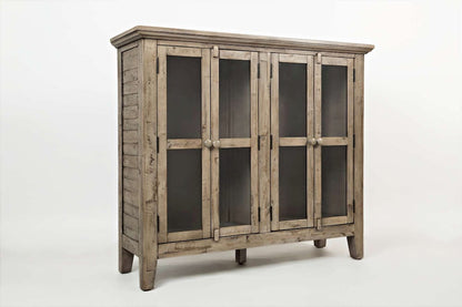 Jofran - Rustic Shores 48in Coastal Distressed Acacia Four-Door Accent Cabinet, Watch Hill Brown-Grey - 1620-48 view 2
