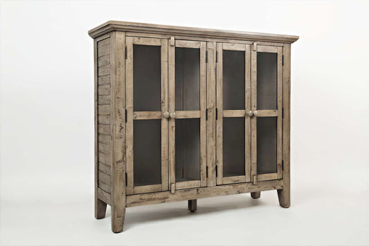 Jofran - Rustic Shores 48in Coastal Distressed Acacia Four-Door Accent Cabinet, Watch Hill Brown-Grey - 1620-48 view 2