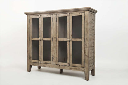 Jofran - Rustic Shores 48in Coastal Distressed Acacia Four-Door Accent Cabinet, Watch Hill Brown-Grey - 1620-48 view 3