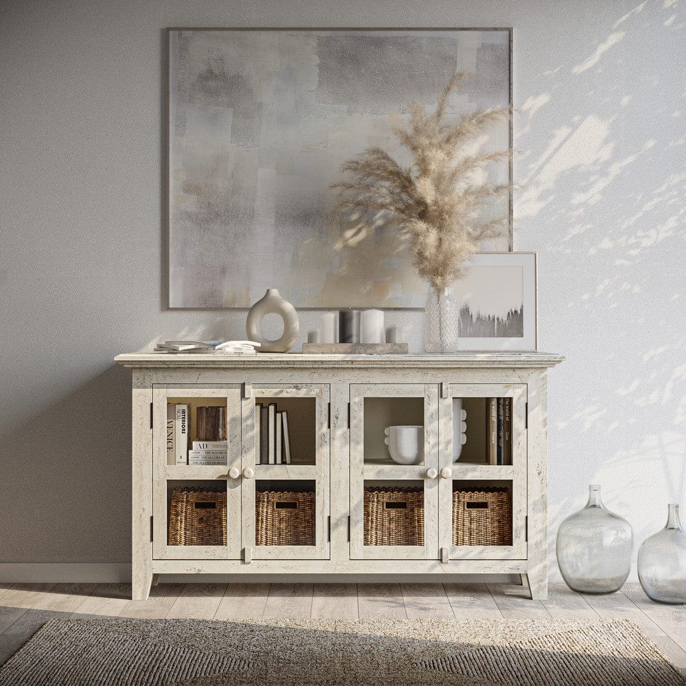 Jofran - Rustic Shores Coastal Style 54in Distressed Acacia Credenza Cabinet - 1610-5432 view 10