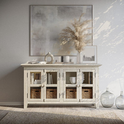 Jofran - Rustic Shores Coastal Style 54in Distressed Acacia Credenza Cabinet - 1610-5432 view 10