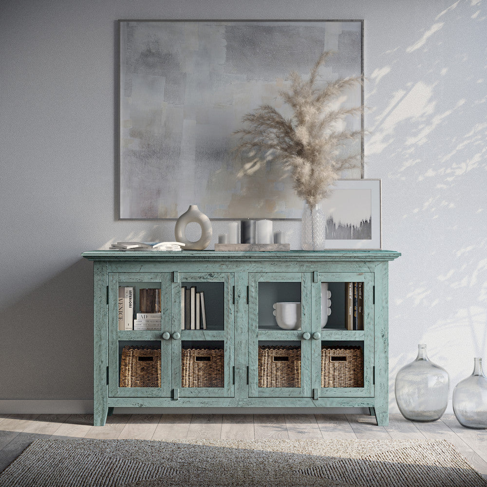 Jofran - Rustic Shores Coastal Style 54in Distressed Acacia Credenza Cabinet - 1615-5432 view 11