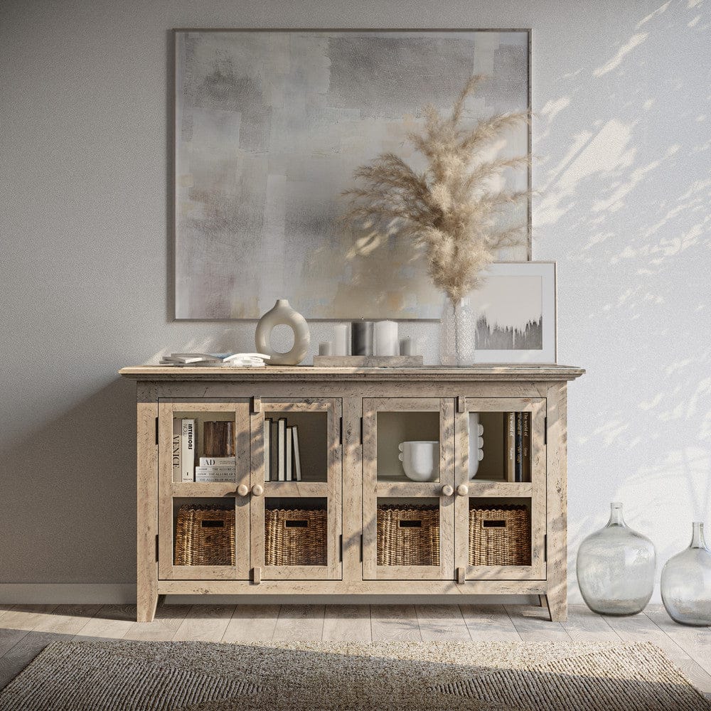 Jofran - Rustic Shores Coastal Style 54in Distressed Acacia Credenza Cabinet - 1620-5432 view 10