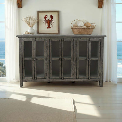 Jofran - Rustic Shores Coastal Style 70in Distressed Accent Cabinet - 2130-70 view 9