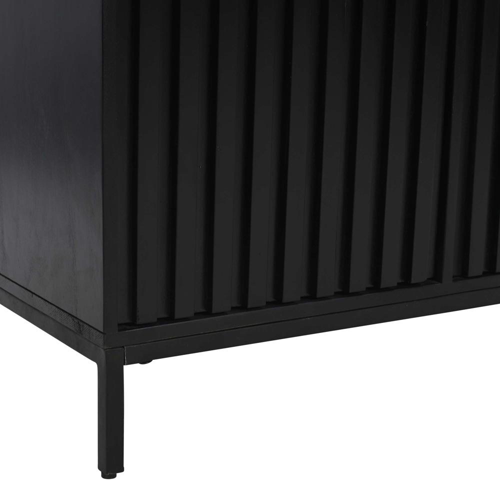 Jofran - Ryder 50in Modern Fluted Door Solid Wood Console Storage TV Stand Cabinet in Black - 2428-50V veiw 7