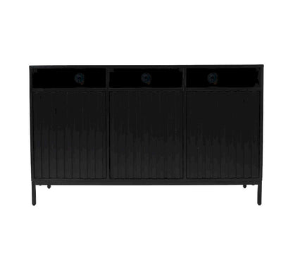 Jofran - Ryder 50in Modern Fluted Door Solid Wood Console Storage TV Stand Cabinet in Black - 2428-50V view 1