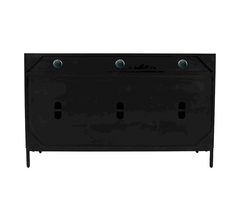 Jofran - Ryder 50in Modern Fluted Door Solid Wood Console Storage TV Stand Cabinet in Black - 2428-50V view 4