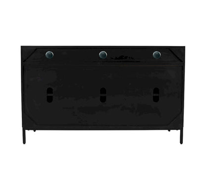 Jofran - Ryder 50in Modern Fluted Door Solid Wood Console Storage TV Stand Cabinet in Black - 2428-50V view 4
