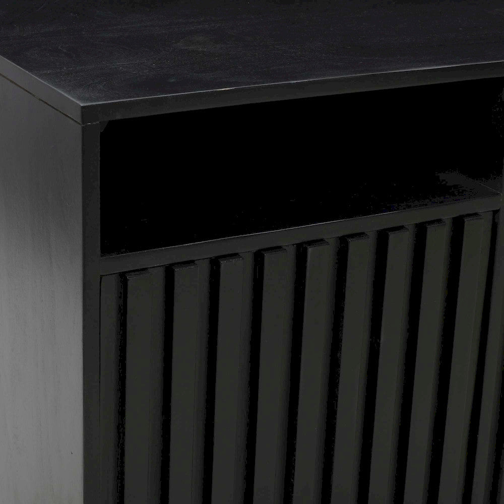 Jofran - Ryder 50in Modern Fluted Door Solid Wood Console Storage TV Stand Cabinet in Black - 2428-50V view 7