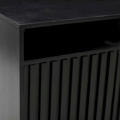 Jofran - Ryder 50in Modern Fluted Door Solid Wood Console Storage TV Stand Cabinet in Black - 2428-50V view 7