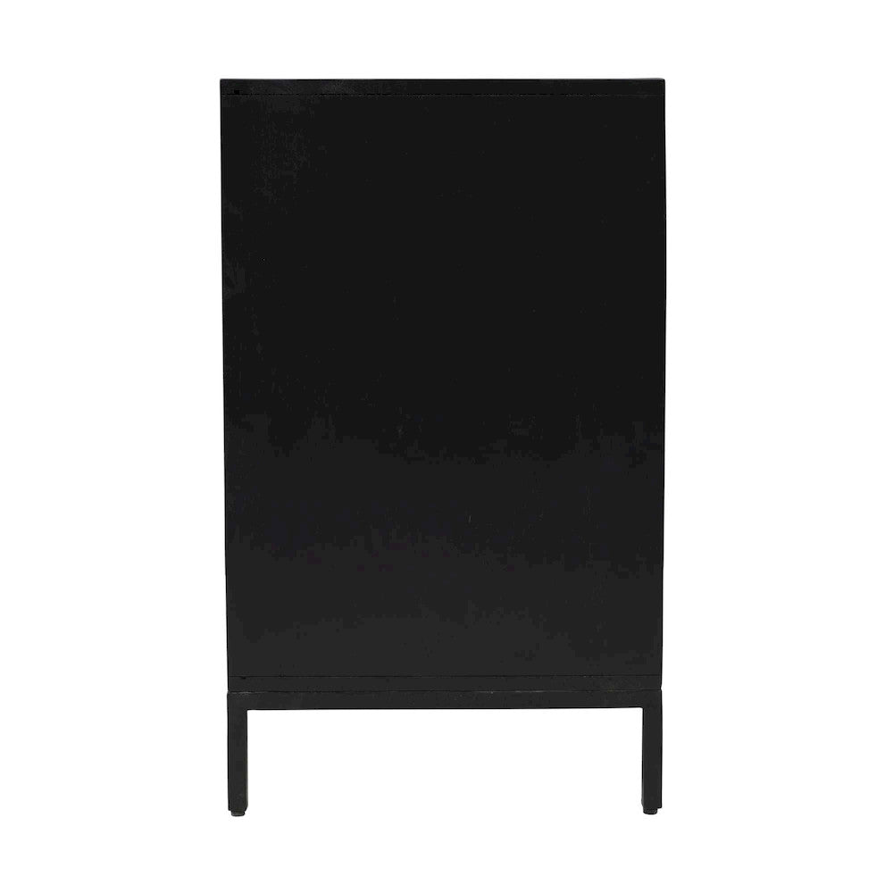 Jofran - Ryder 50in Modern Fluted Door Solid Wood Console Storage TV Stand Cabinet in Black - 2428-50V view 9