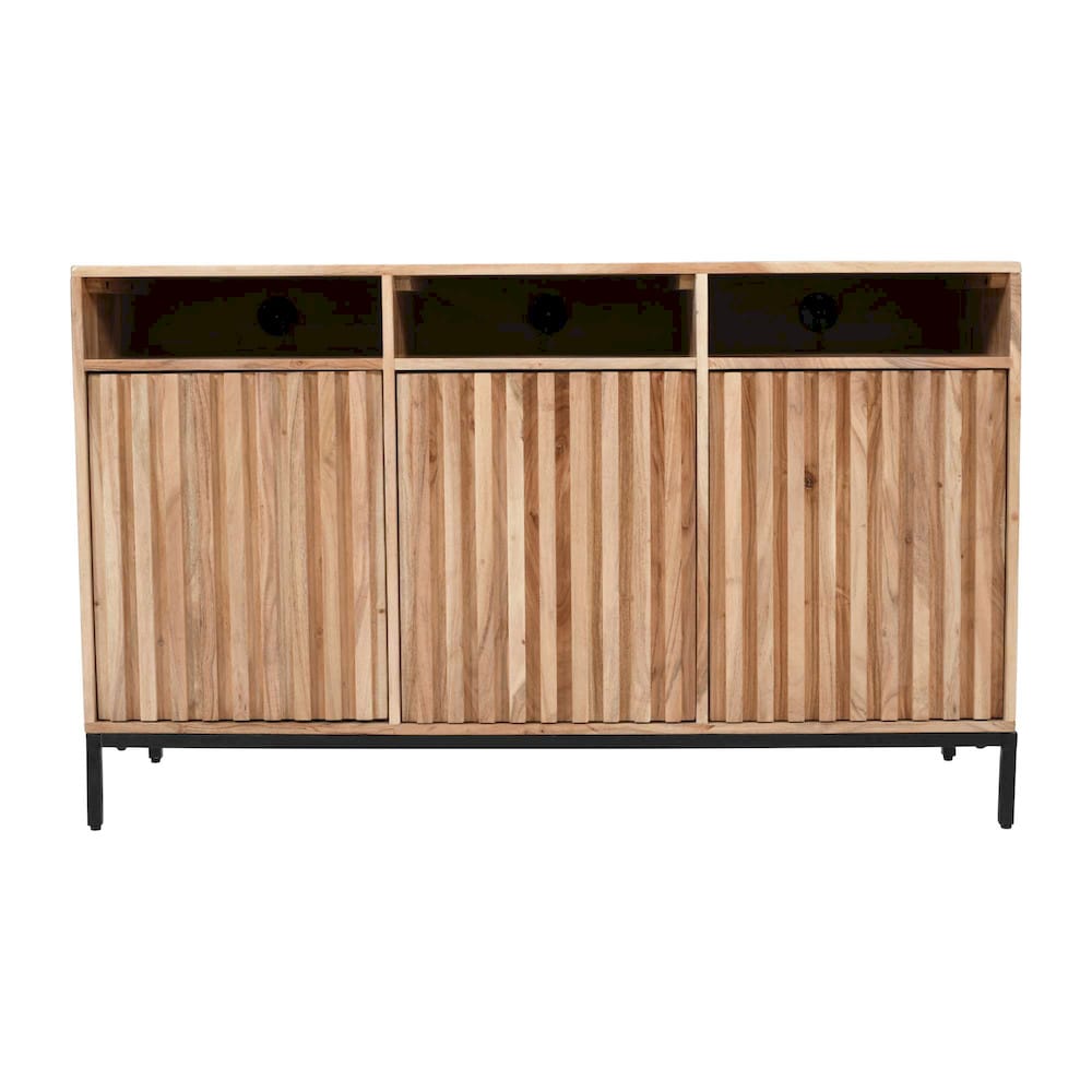 Jofran - Ryder 50in Modern Fluted Door Solid Wood Console Storage TV Stand Cabinet - Natural - 2429-50V view 1