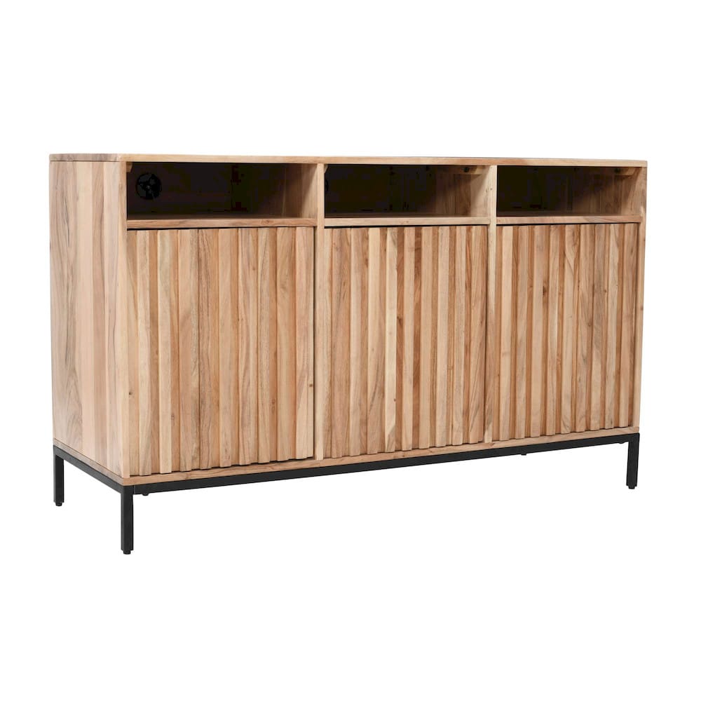 Jofran - Ryder 50in Modern Fluted Door Solid Wood Console Storage TV Stand Cabinet - Natural - 2429-50V view 3