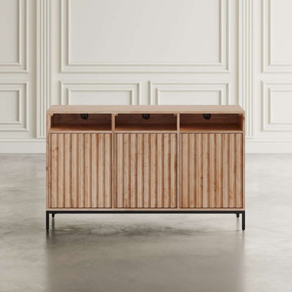 Jofran - Ryder 50in Modern Fluted Door Solid Wood Console Storage TV Stand Cabinet - Natural - 2429-50V view 4