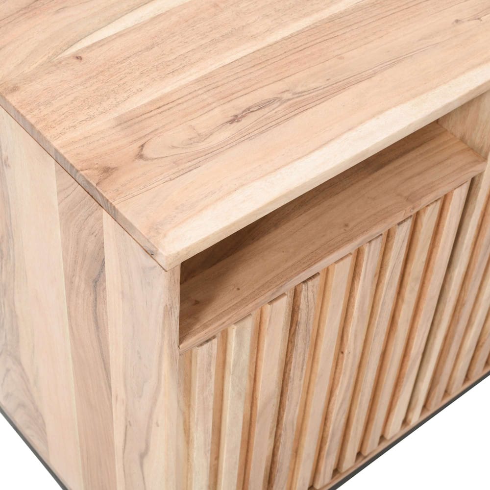 Jofran - Ryder 50in Modern Fluted Door Solid Wood Console Storage TV Stand Cabinet - Natural - 2429-50V view 5