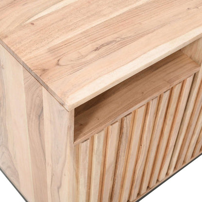 Jofran - Ryder 50in Modern Fluted Door Solid Wood Console Storage TV Stand Cabinet - Natural - 2429-50V view 5